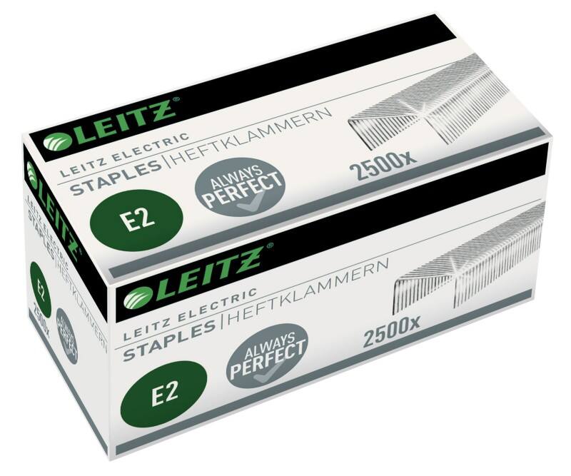 Leitz Electric E2 Heftklammern E2 55690000 Verzinkter Stahl Silber 2500 Heftklammern