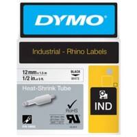 DYMO Heissschrumpfschlauch RHINO 18055 Schwarzer Druck auf Weiss 12 mm x 1,5 m