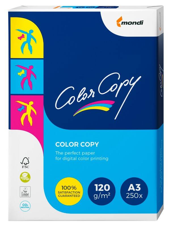Mondi Color Copy DIN A3 Druckerpapier Weiß 120 g/m² Glatt 250 Blatt