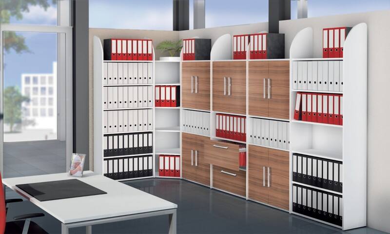 Kerkmann Dante Holz, Stahl Eckregalfeld 600 x 325 x 2.250 mm Weiß