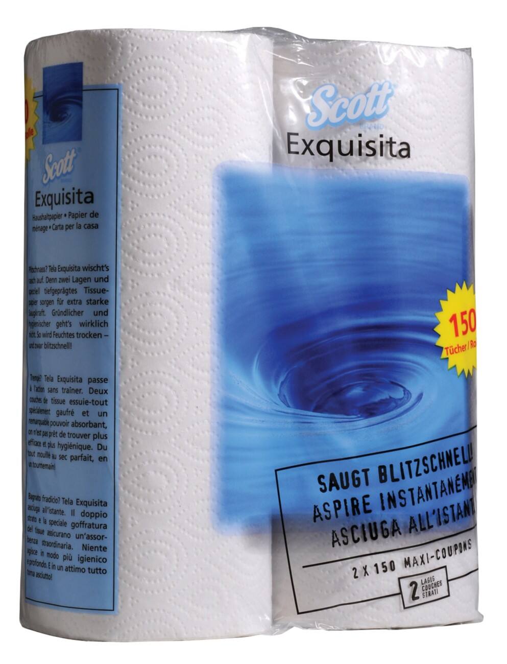 Scott Küchenrolle Exquisita 2-lagig 2 Rollen à 150 Blatt