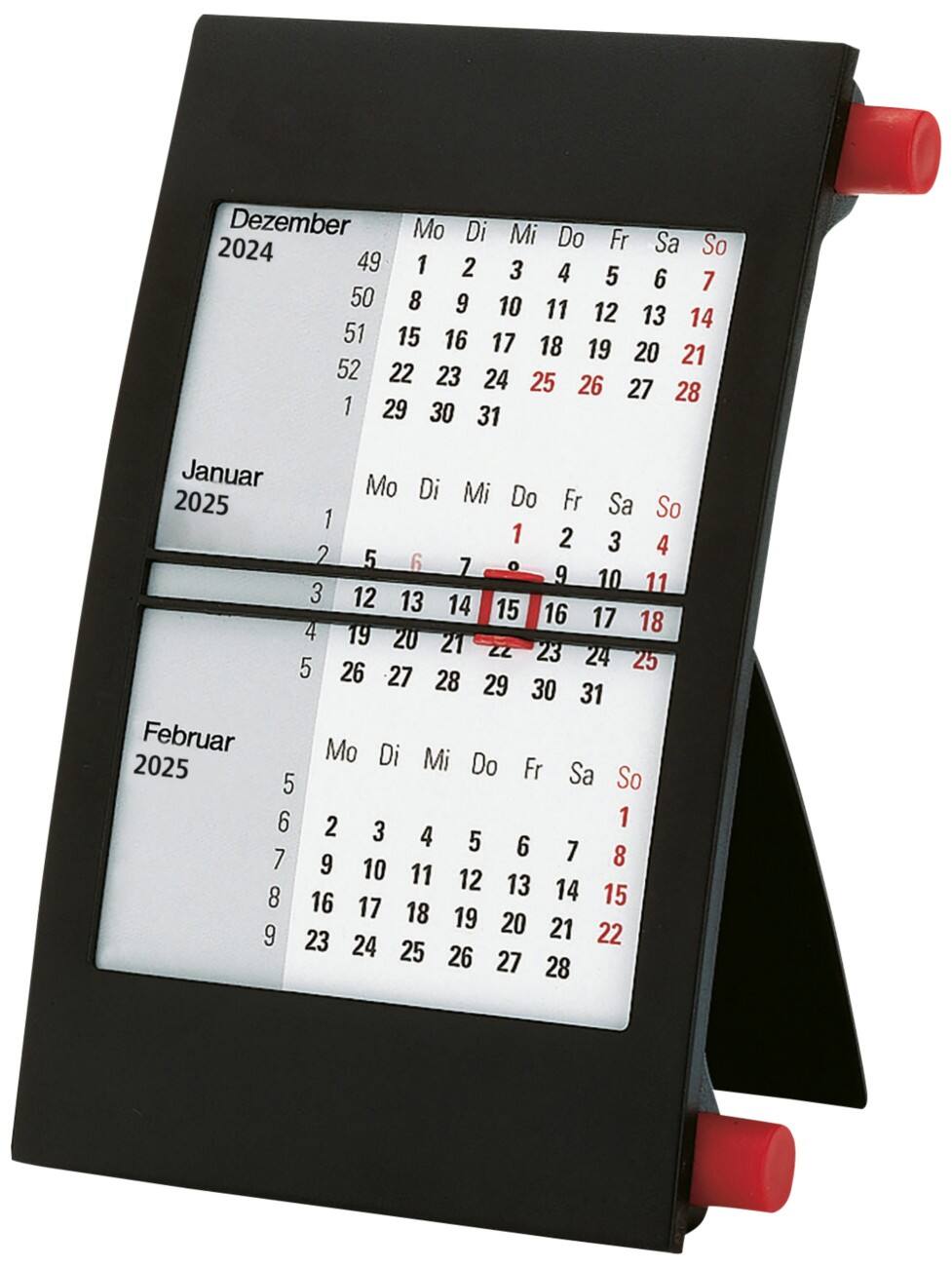 Calendrier de bureau 2027 3 Mois par page Allemand<multisep/>Anglais<multisep/>Français 11 (L) x 18 (H) cm Assortiment
