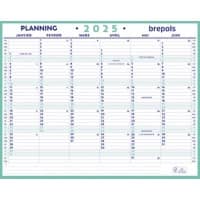 Brepols Wandkalender 2025 6 Monate / 1 Seite Französisch 33 (B) x 0,3 (T) x 42 (H) cm Weiß