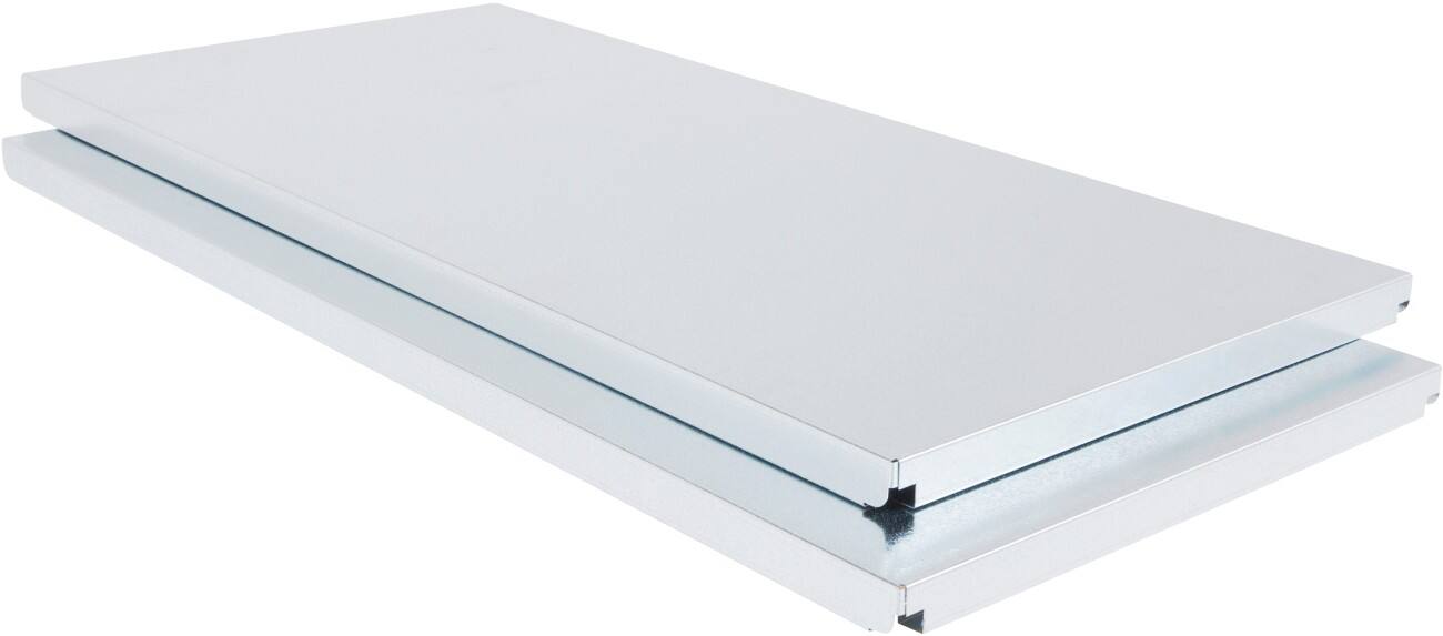 MANORGA Fachboden aus lackiertem Stahl 1.250 x 388 mm Hellgrau 2 Stück
