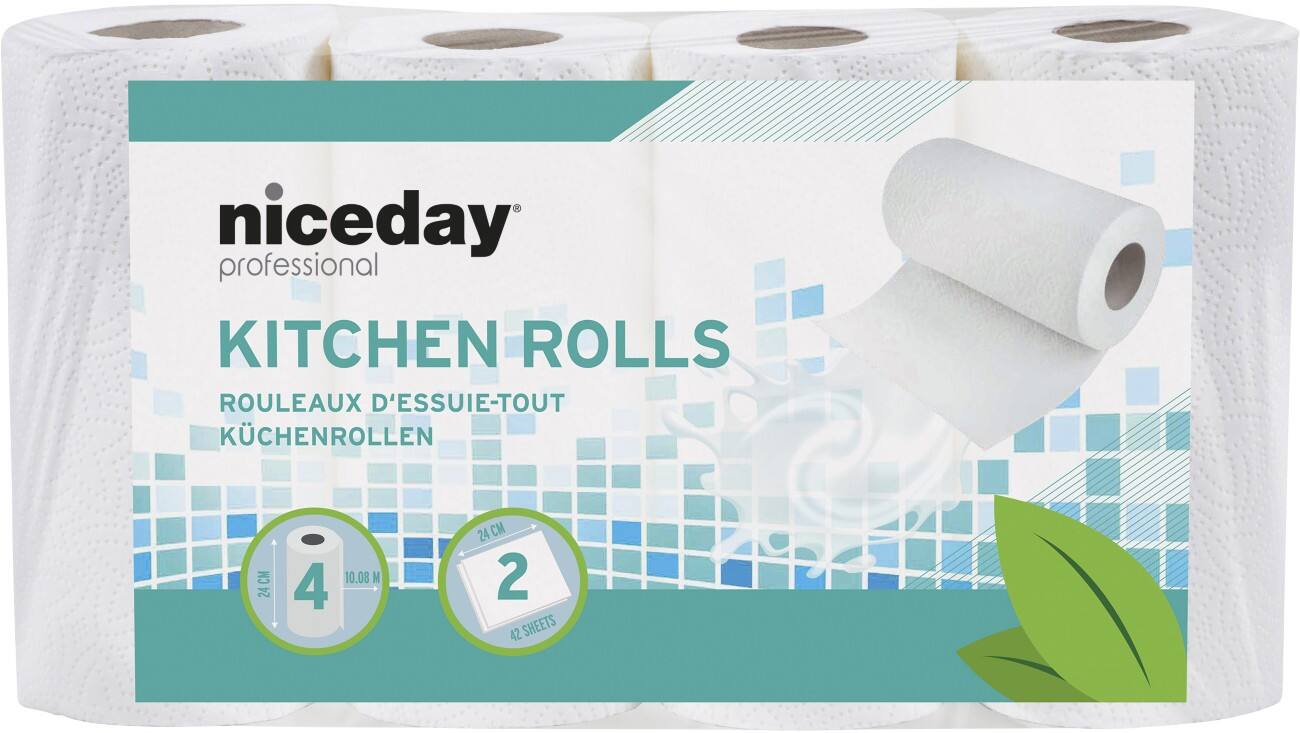 Niceday Professional Küchenrolle Standard 2-lagig 4 Stück à 42 Blatt