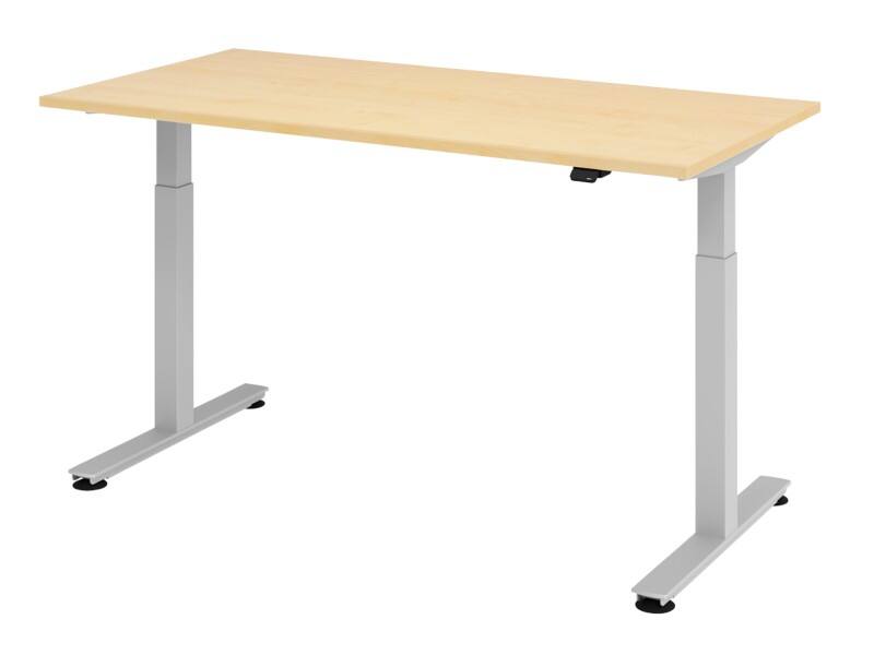 Hammerbacher XMST VXMST Elektrisch Höhenverstellbar Sitz-Stehschreibtisch Rechteckig Ahorn T-Fuß 1.600 (B) x 800 (T) x 1.200 (H) mm Spanplatte, Stahl