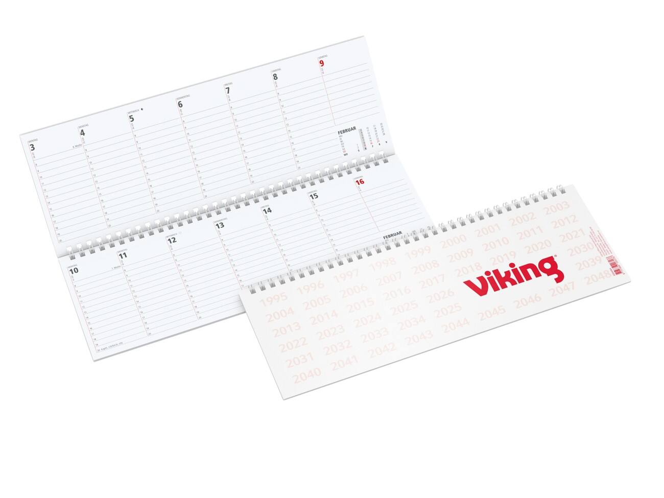 Calendrier de bureau Viking 2027 1 Semaine par page Allemand 30,4 (L) x 10,5 (H) cm Blanc