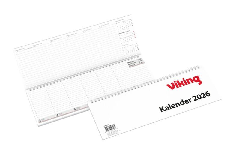 Calendrier de bureau Viking 2026 1 Semaine sur 2 pages Allemand, Anglais, Français 30,4 (L) x 10,5 (H) cm Blanc