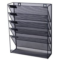 Viking Prospektständer A4 Wandmontiert Rechteckig 32.5 (B) x 10.5 (T) x 40.5 (H) cm Schwarz  
