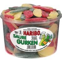 Gommes aux fruits Haribo Sour Pickles Citron, Fraise, Framboise 150 unités 1 350 g