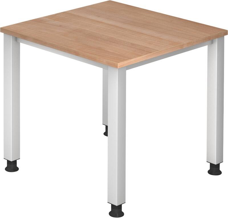 Bureau Hammerbacher Q Series Rectangulaire Noyer Bois Argenté 4 pieds 800 x 685 mm