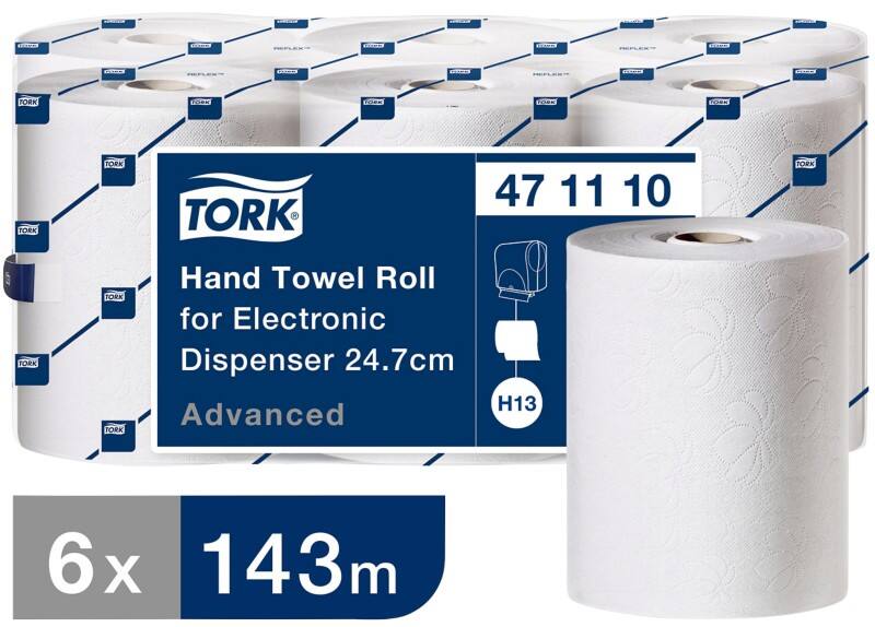 Tork Advanced  Falthandtücher H13 Gerollt Weiss 2-lagig K90225 6 Rollen à 100 Blatt 