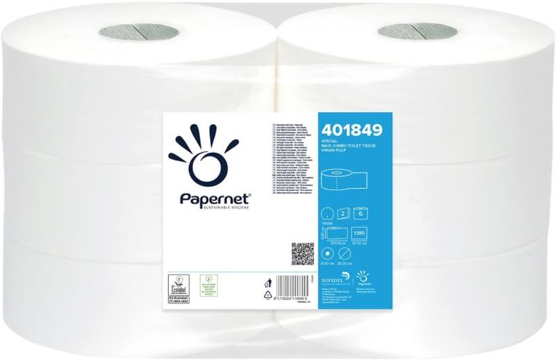 Papernet Jumbo Toilettenpapier 2-lagig 401849 6 Rollen à 1180 Blatt