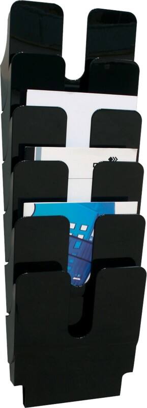 DURABLE FlexiPlus A4 Wandprospekthalter Wandmontiert Schwarz 1700008061 24,7 x 10 x 74,5 cm Flexiplus 6 A4 6 Stück