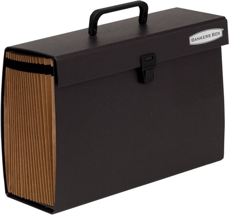 Fellowes Dokumentenmappe DIN A4 Schwarz Faserplatten-Konstruktion 19 Fächer 36,2 x 12,4 x 25 cm