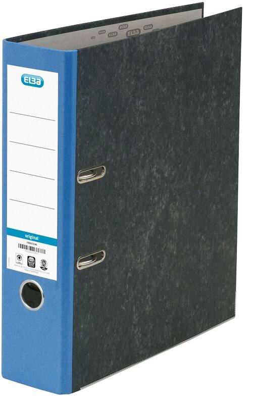 Classeur à levier ELBA Large Smart A4 80 mm Bleu, Noir 2 Anneaux Effet Marbre 1