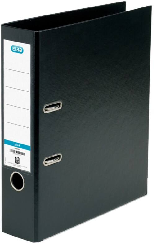 Classeur à levier ELBA Large Smart Pro+ A4 70 mm Noir 2 Anneaux 10468 Plastique