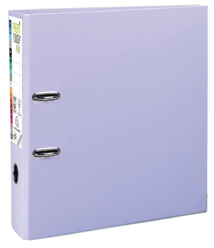 Classeur à levier Exacompta Large Prem Touch A4 80 mm Lilas 2 Anneaux 53307E Plastique