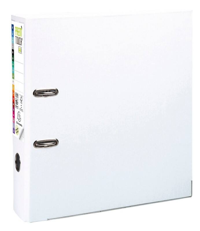Classeur à levier Exacompta Large Prem Touch A4+ 80 mm Blanc 2 Anneaux 53348E Plastique Portrait