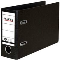 Falken Ordner A5 80 mm Schwarz 2 Ringe Pappkarton, PP (Polypropylen) Querformat