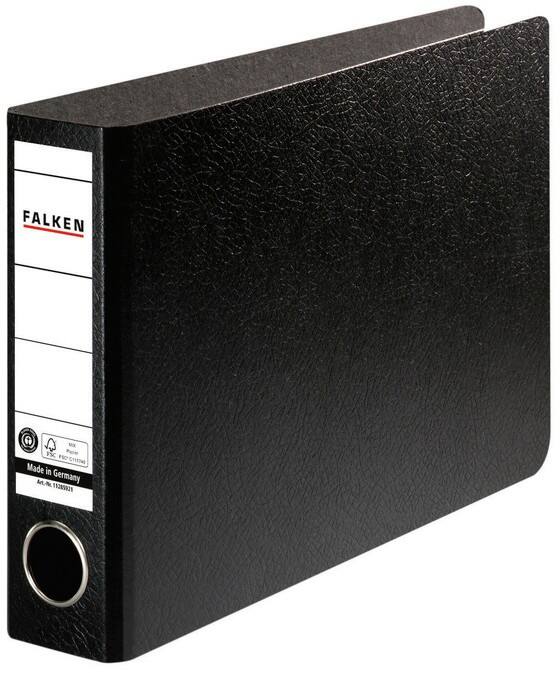 Falken Schmal Ordner A5 50 mm Schwarz 2 Ringe Kunststoff Querformat
