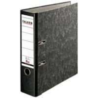 Falken Breit Ordner A4 80 mm Schwarz 2 Ringe 11286523 Pappkarton Wolkenmarmor