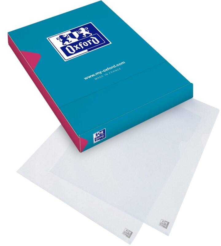 Pochette coin OXFORD A4 Transparent PP (Polypropylène) 130 microns 100 Unités