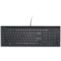 Clavier slim filaire Kensington Advance Fit K72357DE QWERTZ Pleine moyenne Câble USB-A 2 m Noir