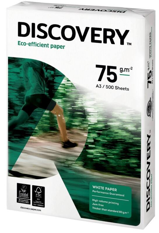 Papier imprimante Discovery Eco-efficient A3 75 g/m² Lisse Blanc 500 Feuilles