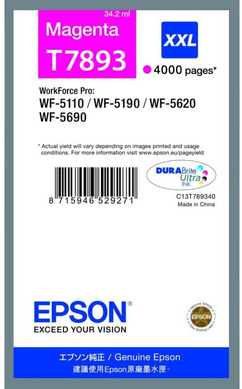 Epson T7893 Original Tintenpatrone C13T789340 Magenta
