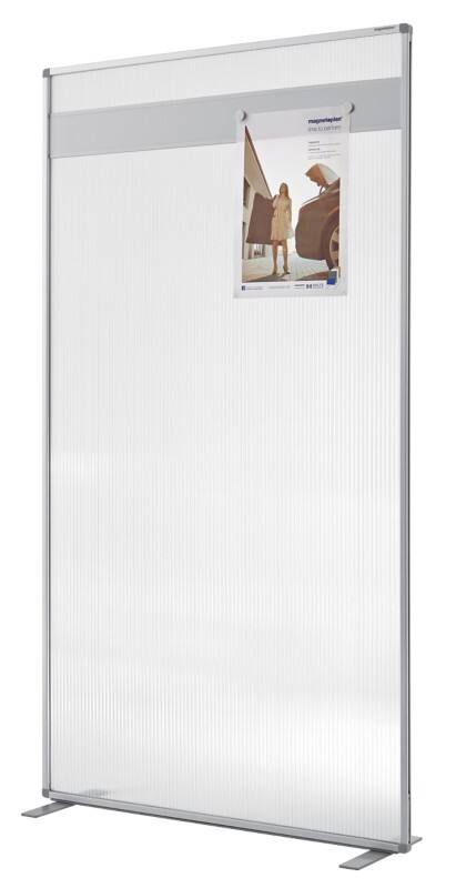 Cloison de séparation magnetoplan Argenté, translucide 1103880 1000 (L) x 350 (P) x 1800 (H) mm