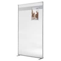 Cloison de séparation magnetoplan Argenté, translucide 1103880 1000 (L) x 350 (P) x 1800 (H) mm