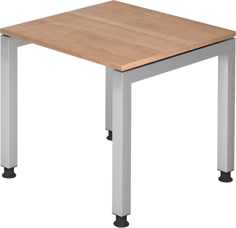 Hammerbacher J Serie Höhenverstellbar Höhenverstellbarer Schreibtisch Rechteckig Walnuss 4 Füsse 800 (B) x 680 (H) mm Holz