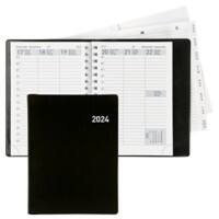 Biella Buchkalender Rex, Wire-O 2023 A6 1 Woche/2 Seiten Schwarz