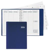 Biella Buchkalender Rex, Wire-O 2023 A6 1 Woche/2 Seiten Kunststoff Blau