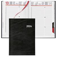 Biella Buchkalender Registra 2023 A5 1 Tag/1 Seite Schwarz