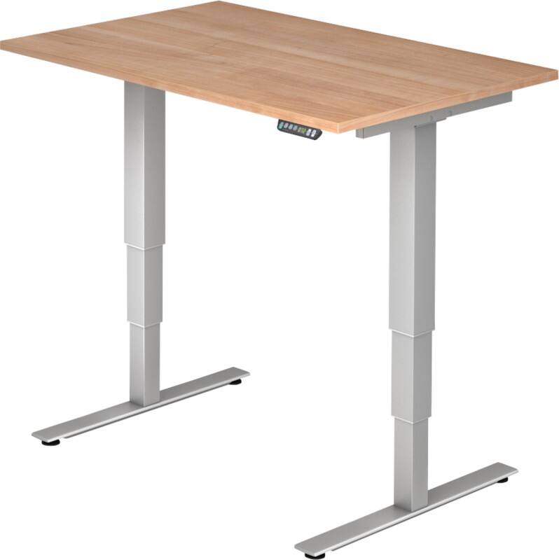 Bureau assis-debout Hacmerbacher Ergonomic Aktiv XDSM 12/N/S Imitation noyer 120 x 80 x 63,5 cm