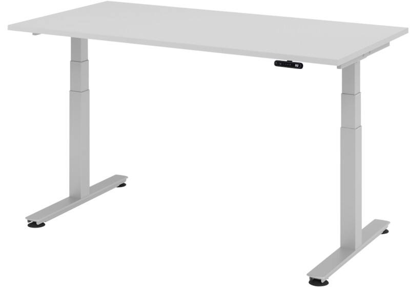 Hammerbacher Sitz-Stehschreibtisch XDSM Lichtgrau 1.600 x 800 x 635 mm