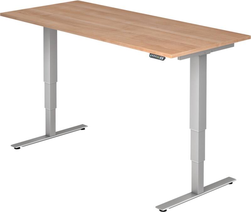 Bureau assis-debout Hacmerbacher Ergonomic Aktiv XDSM 19/N/S Imitation noyer 180 x 80 x 63,5 cm
