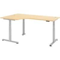 Bureau assis-debout Hacmerbacher Ergonomic Aktiv XDSM 82/3/S Imitation érable 200 x 120 x 63,5 cm