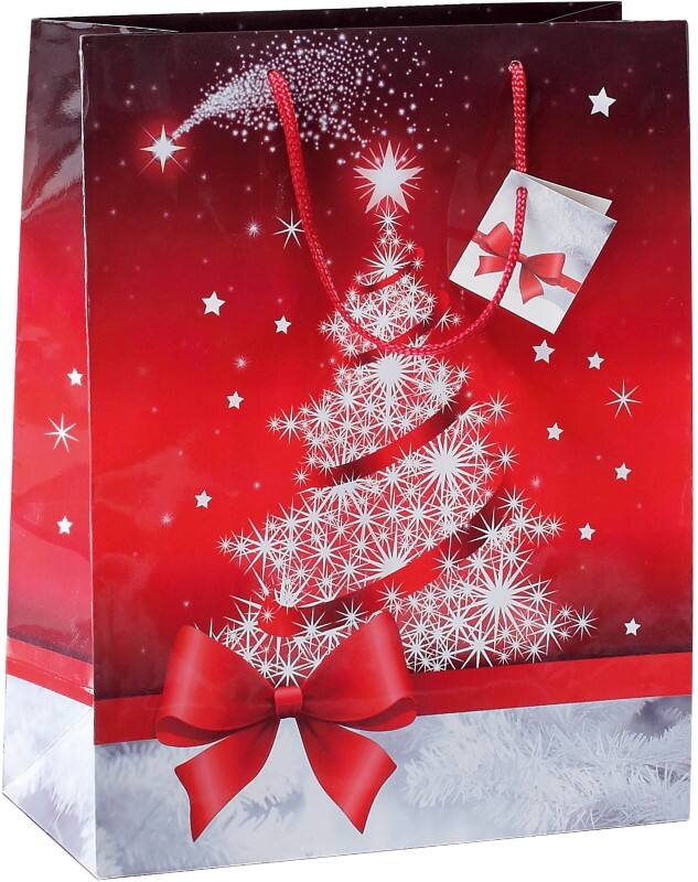 Sigel Geschenktasche Sparkling Tree Rot 17 x 23 x 9 cm 5 Stück