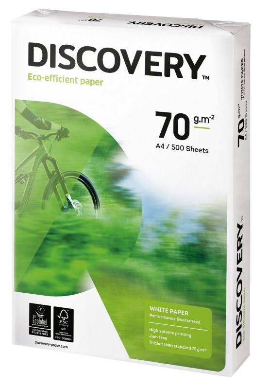 Papier imprimante Discovery Eco-efficient A4 70 g/m² Lisse Blanc 500 Feuilles