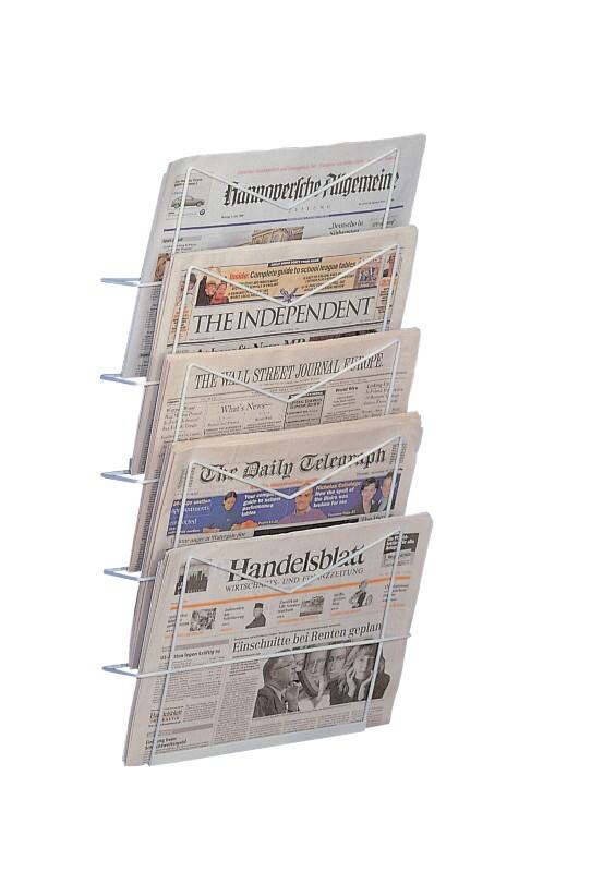 Présentoir à brochures Kerkmann Montage mural Gris clair 6503 40 x 12,7 x 70 cm 6503