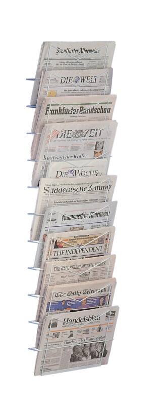 Présentoir à brochures Kerkmann Montage mural Gris 6504 40 x 12,7 x 140 cm 6504