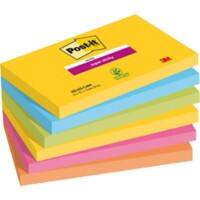 Notes Super Sticky Post-it Carnival 76 x 127 mm Assortiment Rectangulaire 6 Blocs de 90 Feuilles