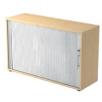 Armoire à portes rideaux Hammerbacher Matrix Aggloméré, Résine de mélamine 1 Étagère Verrouillable 1200 x 400 x 748 mm Argenté, brun