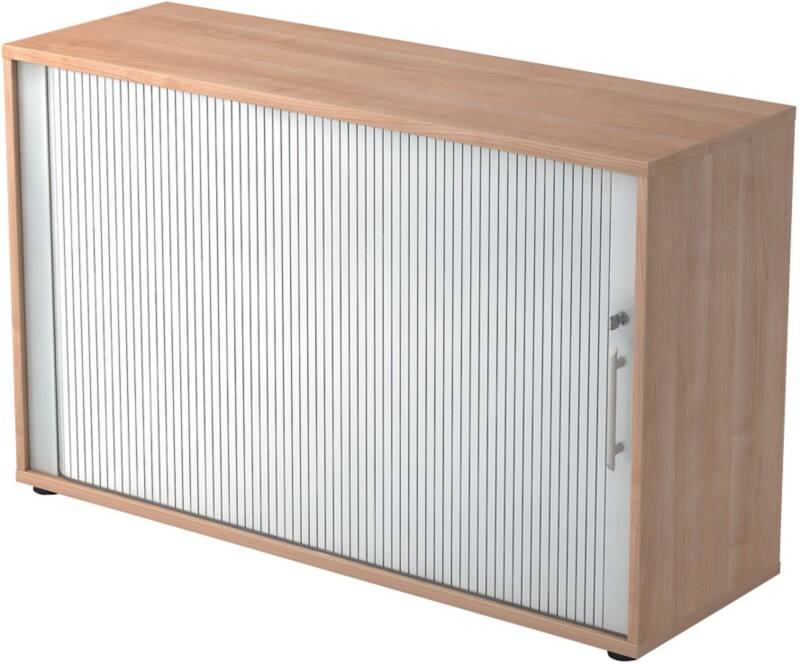 Hammerbacher Rollladenschrank 1732S/N/S/RE Braun, Silber 1.200 x 400 x 748 mm