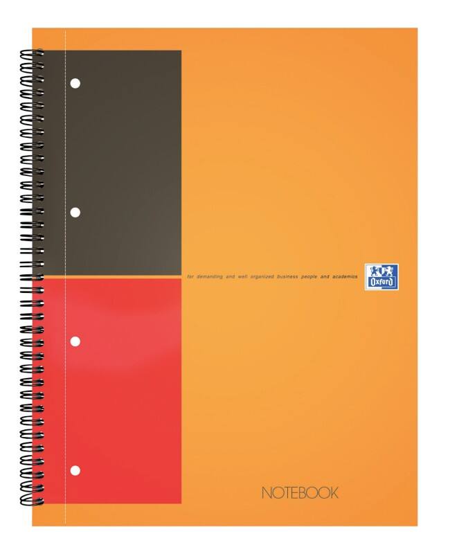 Cahier à spirales OXFORD International Activebook A4 Ligné Reliure spirale Carte plastifiée Orange Perforé 160 Pages 5 Unités de 80 Feuilles