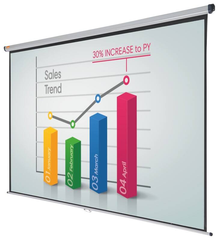 Nobo Projektionsleinwand Weiss 1902394W Wandmontage Format 16:10 240 x 160 cm