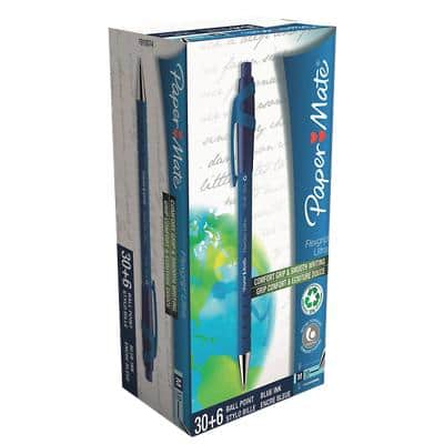 Stylo bille Paper Mate Flexgrip® Ultra 0,5 mm Bleu Rétractable 30 + 6 gratuits